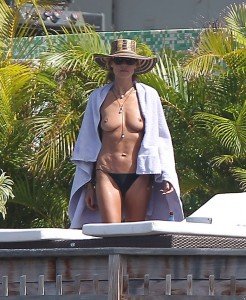 Heidi Klum goes topless on her Caribbean holiday